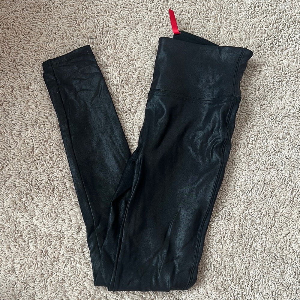 SPANX Black Shiny Leggings